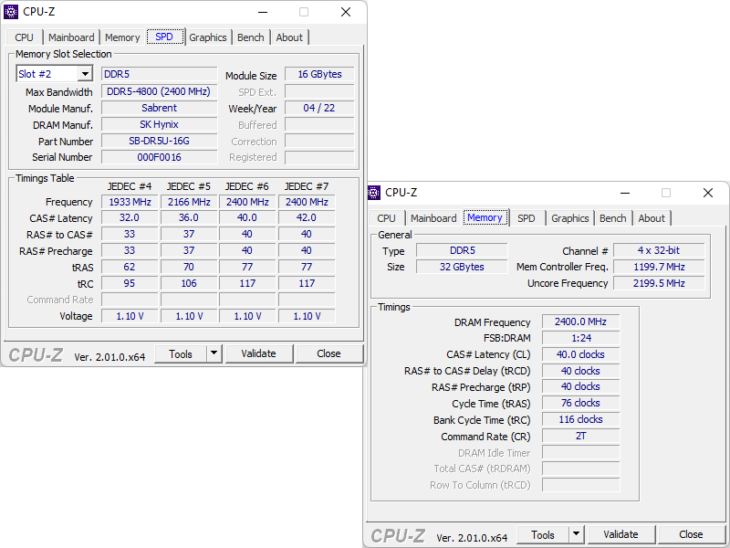 Sabrent Rocket DDR5-4800 Review--Real Overclocking